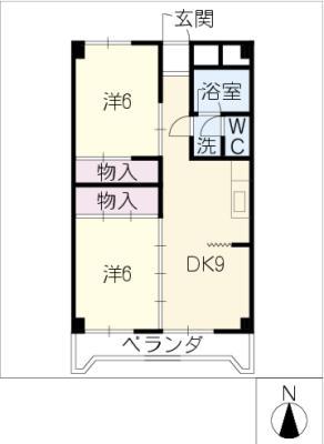 ボワリジェールOKA(1DK/3階)の間取り写真