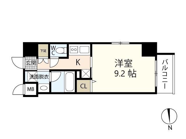 S-RESIDENCE宇品5丁目II(1K/4階)の間取り写真
