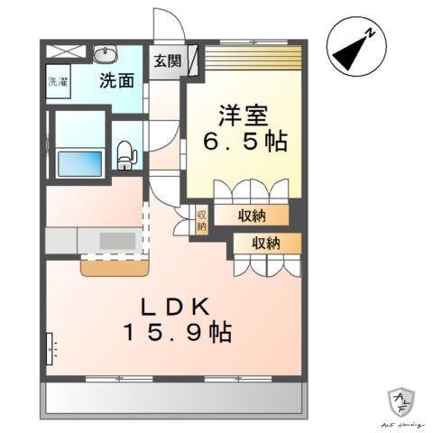S・GREEN・HILLII(1LDK/2階)の間取り写真