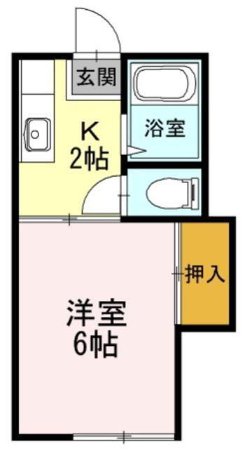 ハイツ渡辺(1K/1階)の間取り写真