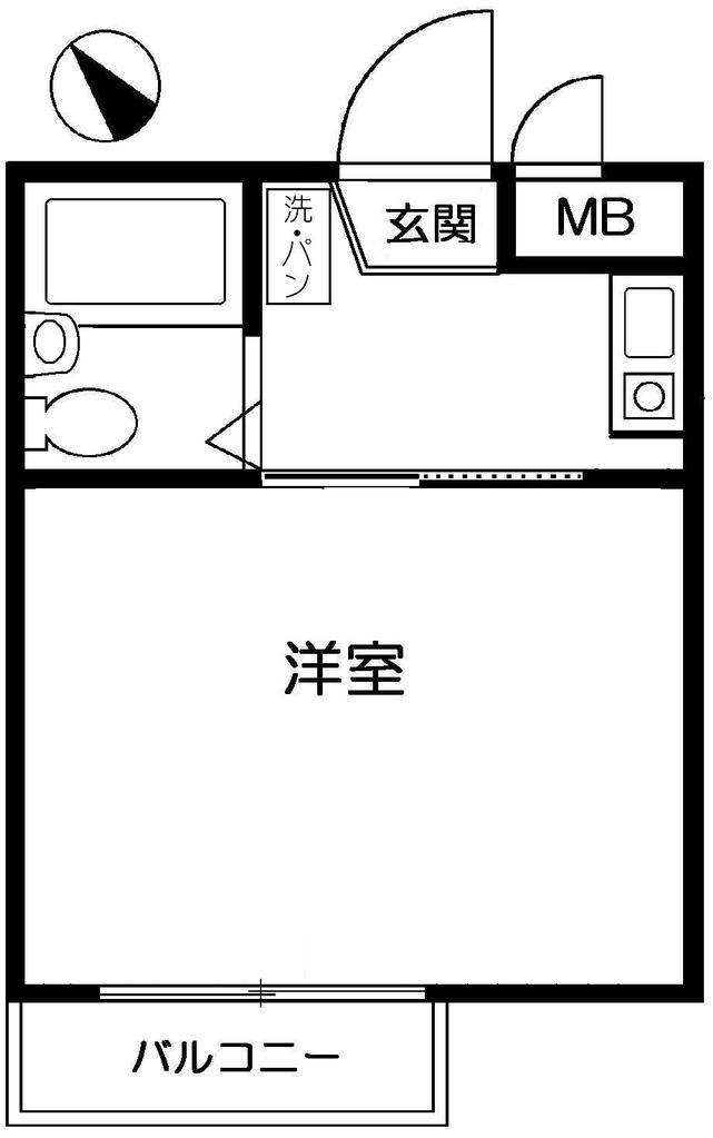 ブランシェ町屋(1K/2階)の間取り写真