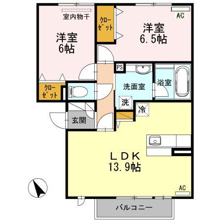 グランシャリオ(2LDK/3階)の間取り写真
