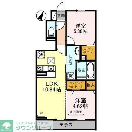 キャトルセゾン(2LDK/1階)の間取り写真