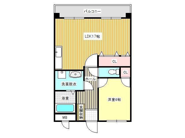 エルフ・フォレスト(1LDK/6階)の間取り写真