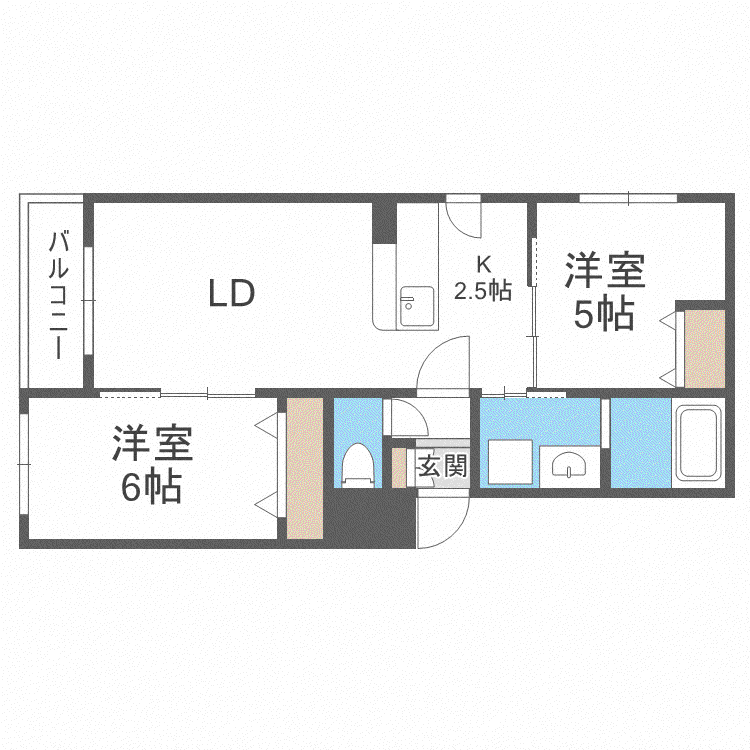 LIAISON琴似(2LDK/4階)の間取り写真