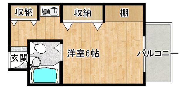 パークサイド船場(ワンルーム/2階)の間取り写真