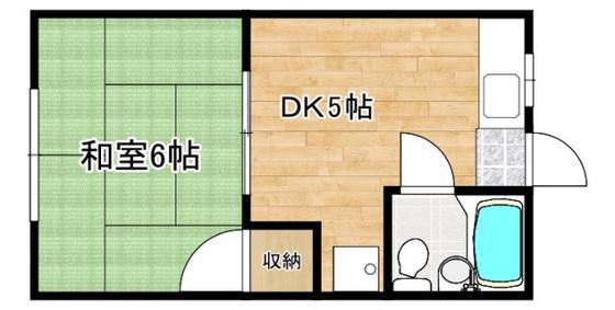 レピュートDORM峰高(1DK/2階)の間取り写真