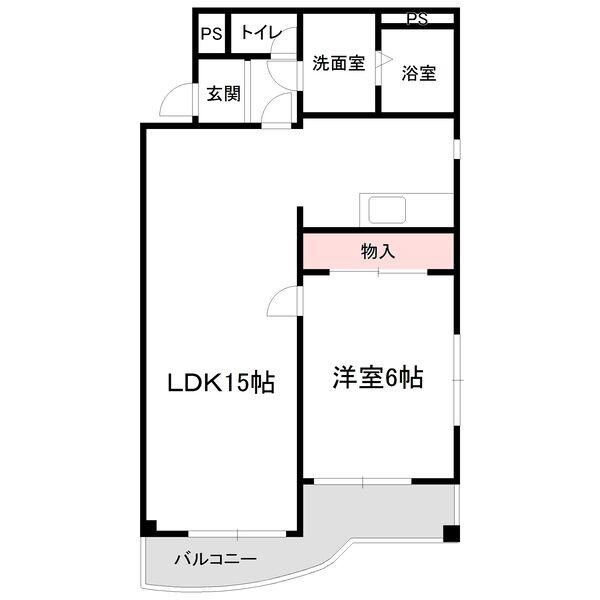 ESPRIT(1LDK/2階)の間取り写真