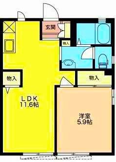 スバルハイツ(1LDK/1階)の間取り写真