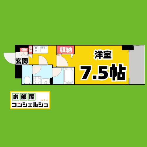 MELIV鶴舞(1K/13階)の間取り写真