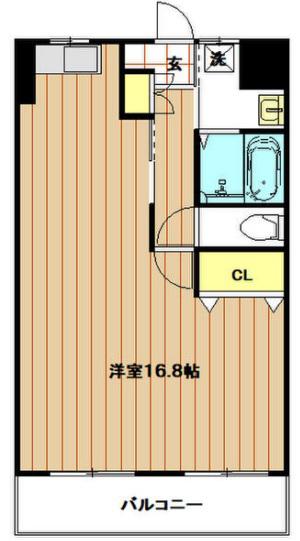 花園マンション(ワンルーム/3階)の間取り写真