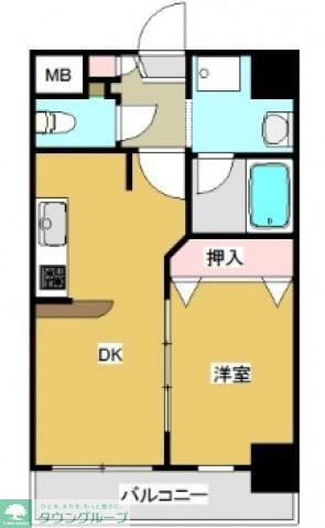 プレジール船橋本町(1DK/6階)の間取り写真