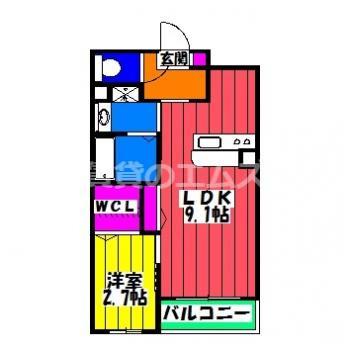 AVANCE SANNO(1LDK/2階)の間取り写真