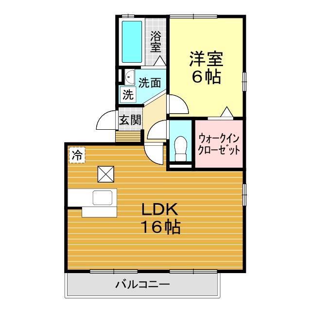 グリーンコート(1LDK/1階)の間取り写真