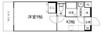 ハーヴェストIII(1K/4階)の間取り写真