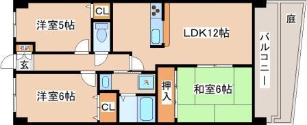 グレーシィ須磨アルテピアI番街(3LDK/3階)の間取り写真