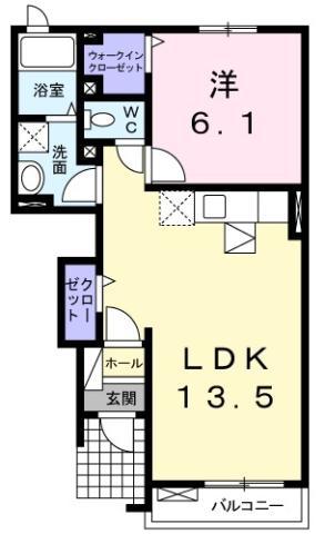 ブエナ・ビスタ 著蔵(1LDK/1階)の間取り写真