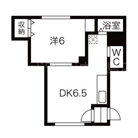 アーバンハイツK-Ⅰ(1DK/2階)の間取り写真