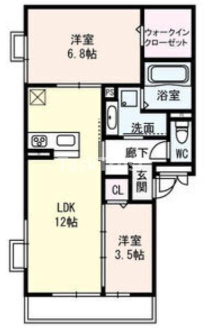 プロスペリタ(2LDK/3階)の間取り写真
