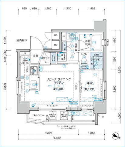 リヴァプール東池袋(1LDK/4階)の間取り写真