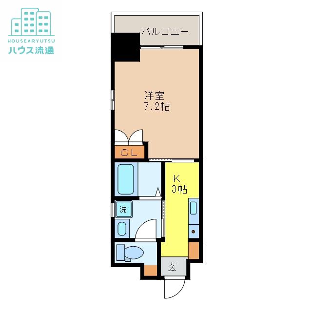 アミティ磨屋通(1K/6階)の間取り写真