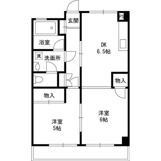 綾瀬リージェントマンション(2DK/2階)の間取り写真