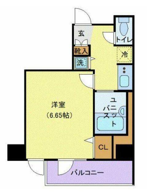 シティスパイア新富町(1K/7階)の間取り写真