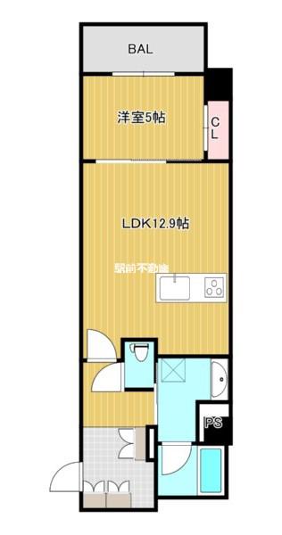 KYOKUYOUモダンベース天神(1DK/2階)の間取り写真