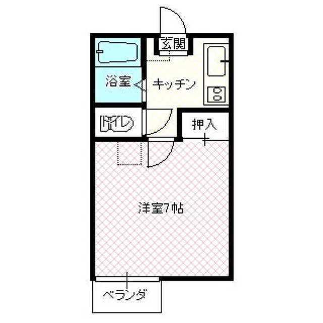 パールハイツ(1K/1階)の間取り写真