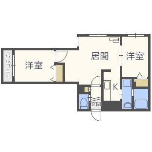 エスポワールN20(2LDK/1階)の間取り写真