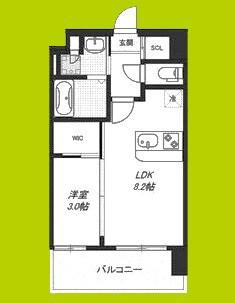 LUXE新大阪VI(1LDK/9階)の間取り写真