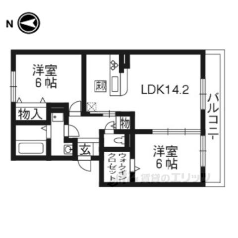 LUNA NUBE(2LDK/2階)の間取り写真