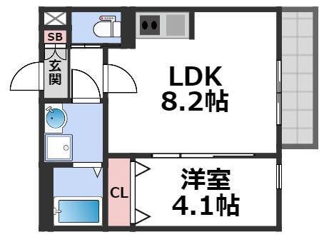 H-MAISON平野I(1LDK/1階)の間取り写真