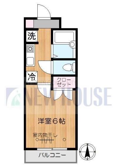 FLAT21(1K/5階)の間取り写真
