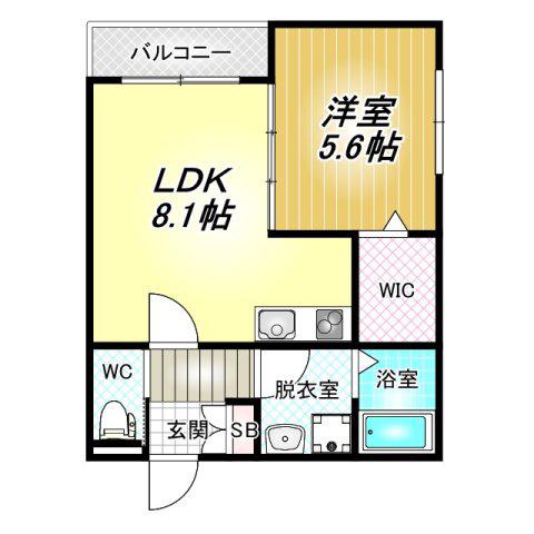 センショウトラスト(1LDK/1階)の間取り写真