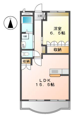 ジュピター(1LDK/2階)の間取り写真