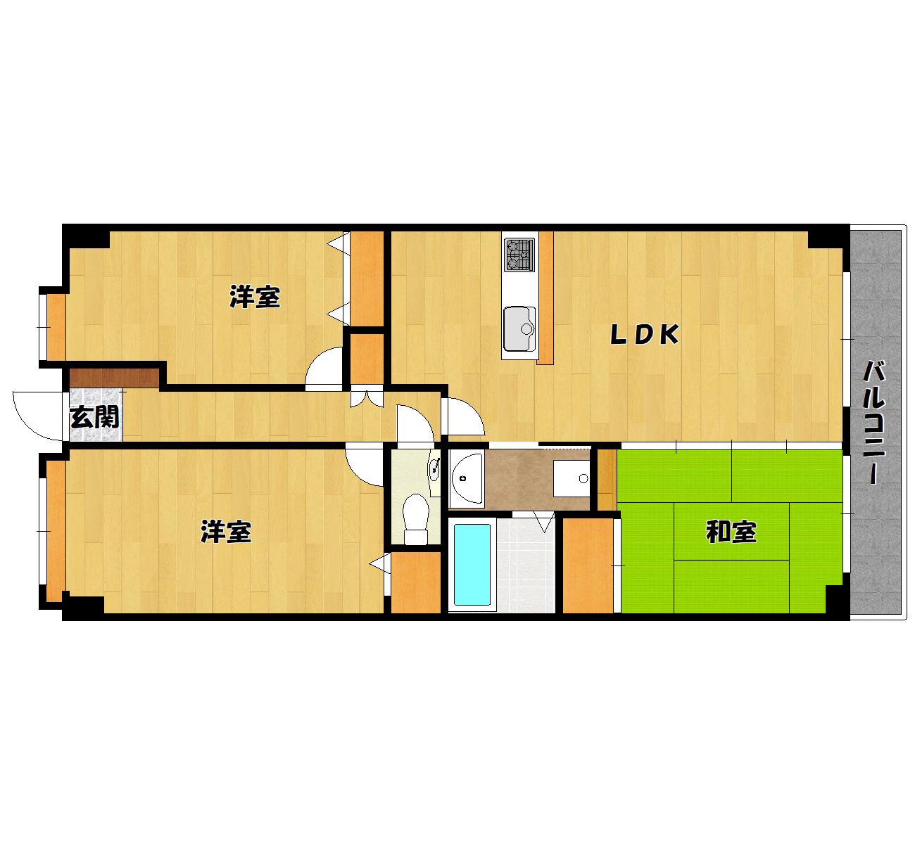 メゾン・ド・デューク(3LDK/3階)の間取り写真