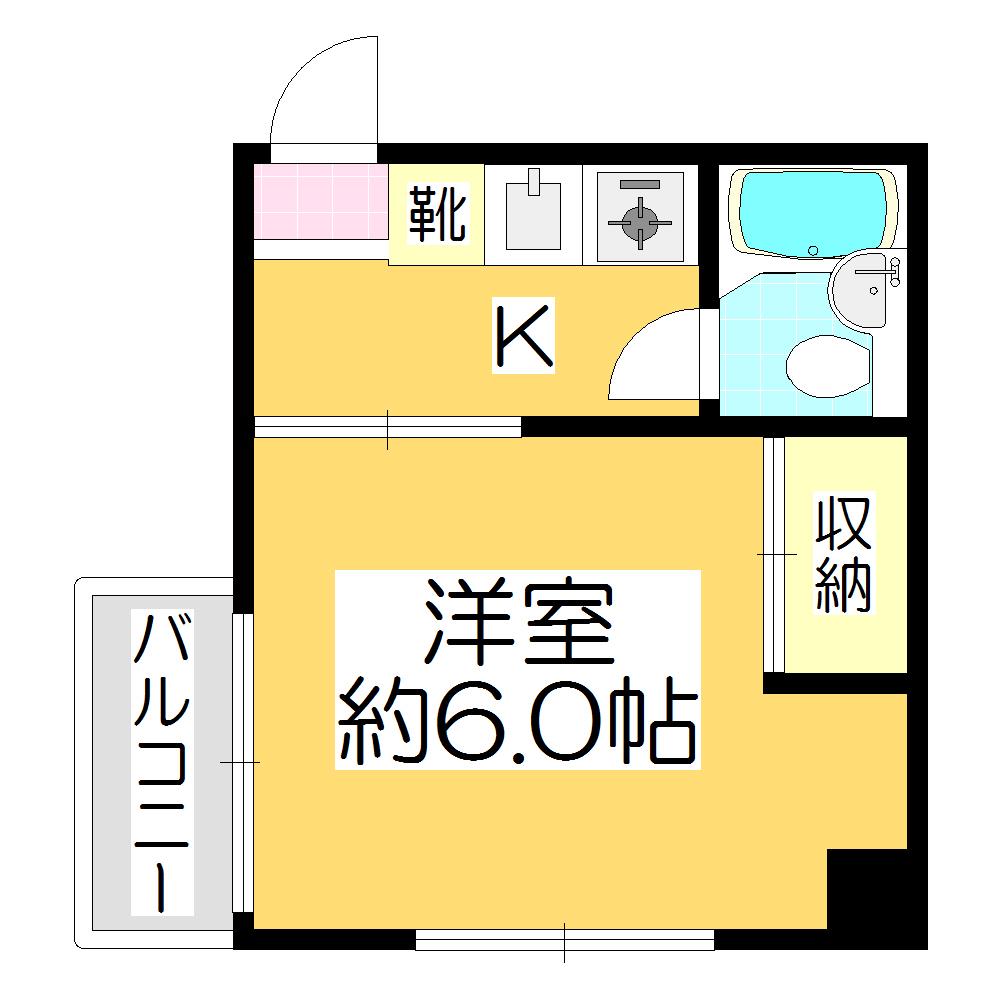 サンシャインプラザ(1K/2階)の間取り写真