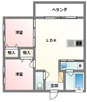 グラード安慶名(2LDK/3階)の間取り写真
