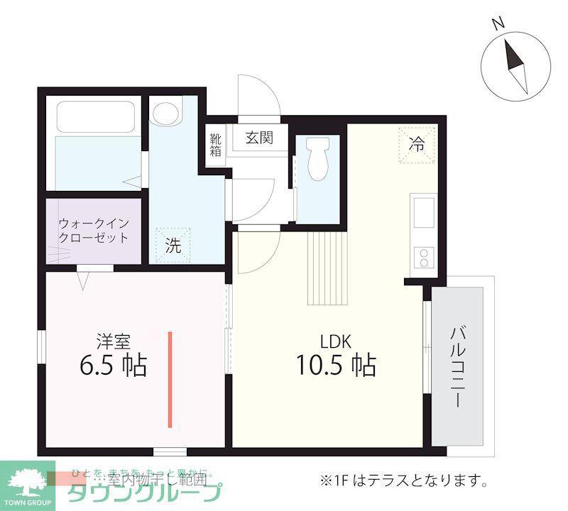 QUIET CRAB HOUSE TOGETHER 和田町(1LDK/1階)の間取り写真