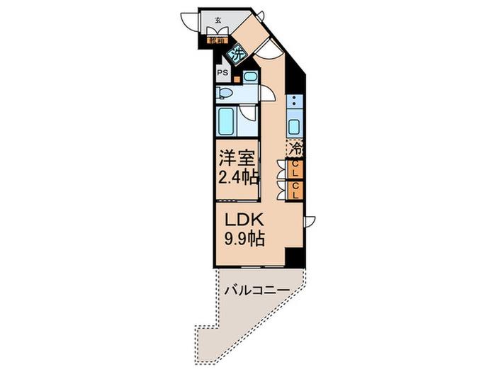 スタイリオ三軒茶屋(1LDK/2階)の間取り写真