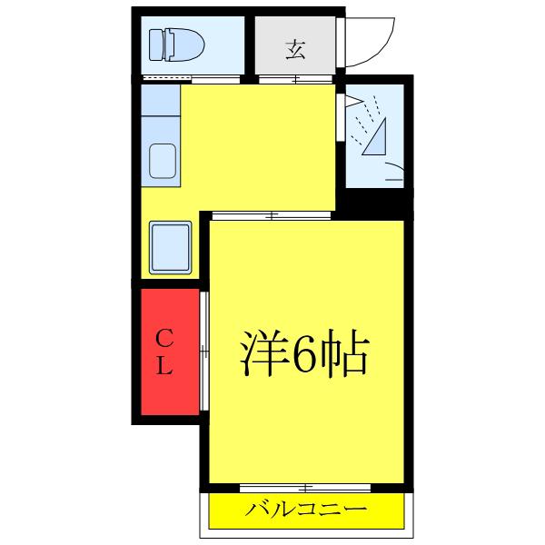 KADO(1K/2階)の間取り写真