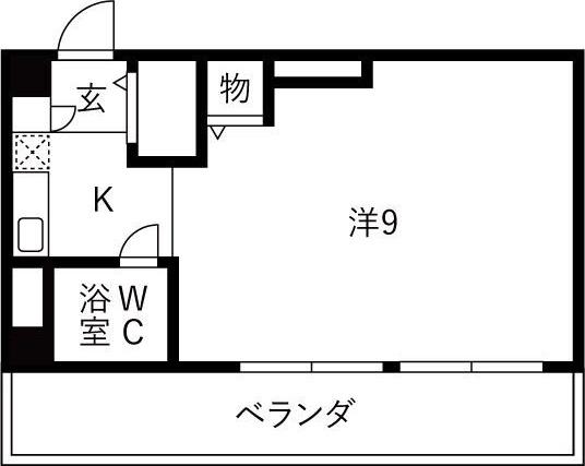ハイツ水鐘(ワンルーム/4階)の間取り写真