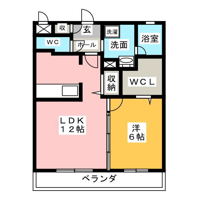 SAPHIR I(1LDK/3階)の間取り写真