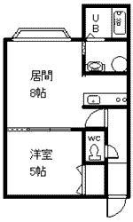 ノヴェル41 B棟(1LDK/2階)の間取り写真