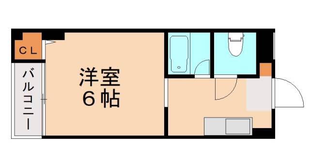 サンハイツ堺(1K/3階)の間取り写真