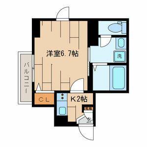 CLAIR COURT(1K/2階)の間取り写真