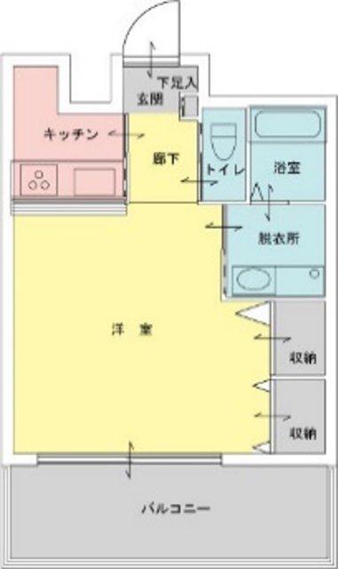 第1つきみビル(1K/8階)の間取り写真
