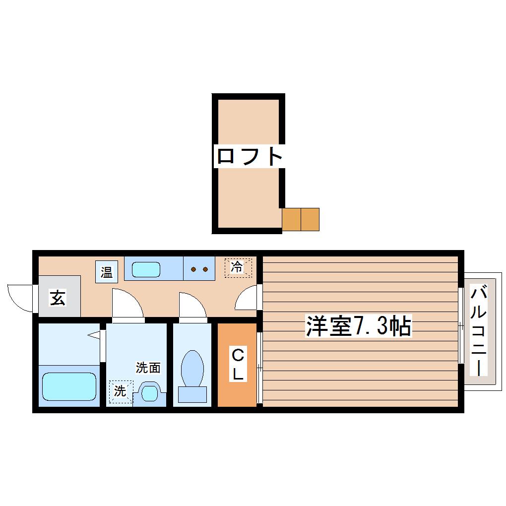 ディオール壱番館(1K/1階)の間取り写真