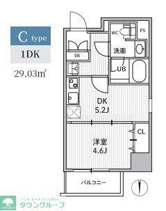S-RESIDENCE住吉AQUACHT(1DK/6階)の間取り写真